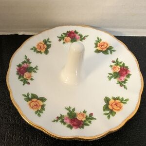 New Royal Albert Old Country Roses Ring Holder Trinket Dish 3 3/4" Scalloped